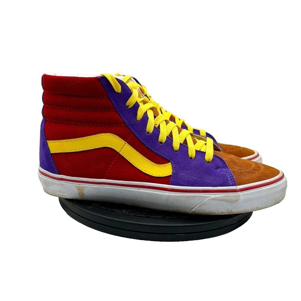 Vans Sk8-Hi Pro Sunshine Multi/True white Suede Skate Shoes Mens 9 womens 10.5
